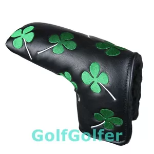 Lucky Four Trébol Golf Putter Cubierta Hoja Putter Cabeza Club Negro o Blanco - Imagen 1 de 11