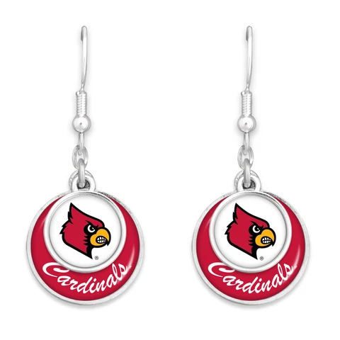 55427 Louisville Cardinals Double Disk Earrings Cover