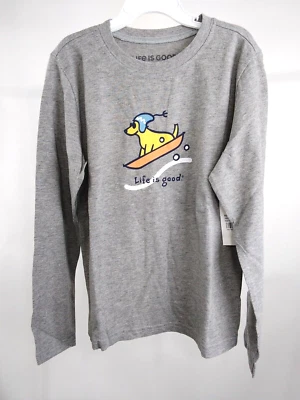 Life is Good Boy Camiseta Trituradora Manga Larga Rocket Trineo Gris Talla 7-8 58098 Foto 1 de 4