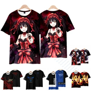 DATE A LIVE T-Shirt Tokisaki Kurumi Cosplay Unisex Adult Teens Anime T-shirts - Picture 1 of 23