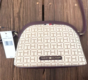 Tommy Hilfiger Crossbody Handbag Beige/Plum NWT - Picture 1 of 4