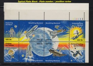 1981 Space Achievement Sc 1912-1919 1919a MNH plate block of 8 - Typical - Picture 1 of 1