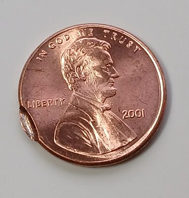 2001 Partial Collar Small Indent Error Penny Uncirculated - Image 1 of 2