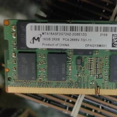 Micron 32GB (2X16GB) DDR4 2666MHz ECC SODIMM Server Memory MTA18ASF2G72HZ-2G6E1 - Image 1 of 2