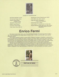 #0140 34c Enrico Fermi Stamp #3533 Souvenir Page - Picture 1 of 1