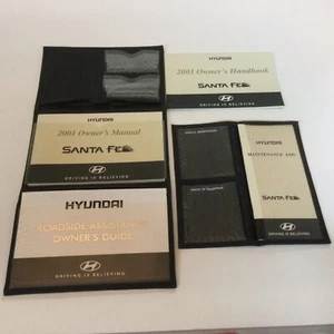2001 HYUNDAI SANTA FE Owners Manual and Maintenance Log With Cases OEM Preowned - Imagen 1 de 5