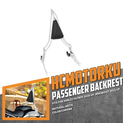 Respaldo desmontable cromado pasajero barra Sissy para Harley Fat Boy Breakout 13-23 Foto 1 de 4