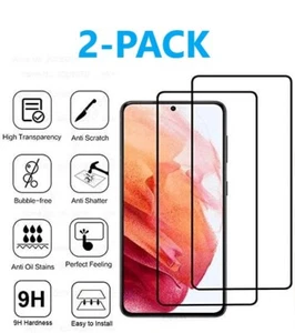 2Pack Full Tempered Glass Screen Protector For Samsung Galaxy S21 /Plus/Ultra - Picture 1 of 3