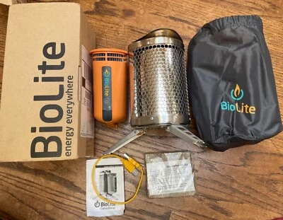 Fogão de acampamento a lenha gerador de eletricidade BioLite primeira edição do Kickstarter - Imagem 1 de 3