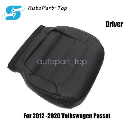 Fit For 2012-2020 Volkswagen Passat Driver Bottom PERF Leather Seat Cover Black - Image 1 of 4
