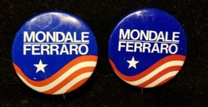 1984 Mondale Ferraro Official Campaign Logo Buttons ☆ You get both 1 3/8" t7608 - Picture 1 of 2