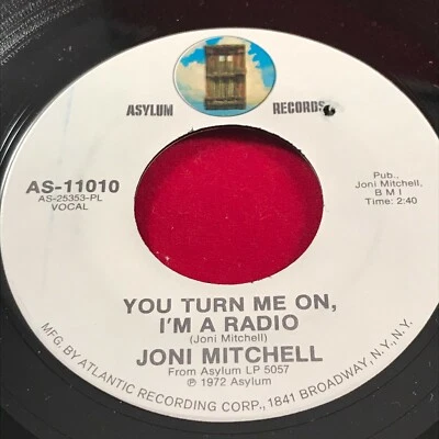 JONI MITCHELL You Turn Me On I'm A Radio 1972 USA 7" vinyl single original 45 - Image 1 of 2