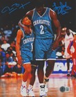 Muggsy Bogues & Larry Johnson Signed Hornets 8x10 Photo Beckett BAS COA