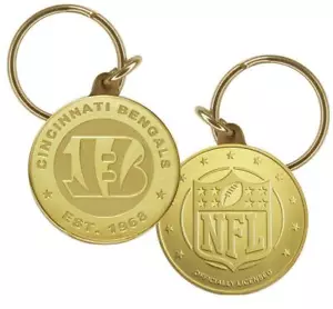 Cincinnati Bengals NFL Collectible Coin Logo Keychain USA Football Metal Gold - Picture 1 of 3