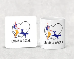 A Dog Is A Girls Best Friend Personalised - Funny Mug and Coaster - Novelty Set - Imagen 1 de 2