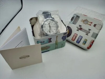 FOSSIL - "VINTAGE THINGS" TIN - TOWNSMAN CHRONOGRAPH BLACK LEATHER WATCH FS5032 - Image 1 of 4