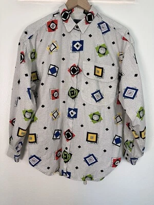 Blusa Liz Wear abstrata de algodão anos 90 tamanho grande - Imagem 1 de 4