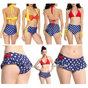 DC COMICS TRAJE DE BAÑO MUJER MARAVILLA LOGOTIPO BIKINI SUJETADOR PARTE SUPERIOR O PARTE INFERIOR CORBATA LATERAL ELEGIR - Imagen 1 de 18