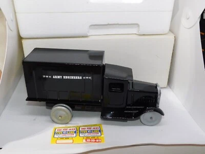 Vintage Repo Pressed Steel Black ARMY ENGINEERS Toy Delivery Truck w/ Box - Image 1 of 4