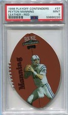 1998 Playoff Contenders Leather Red 37 Peyton Manning Rookie PSA 9 MINT