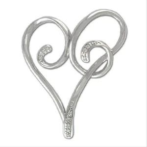 Ciondolo Donna Cuore Traforato Oro 18KT con Diamanti Naturali 0.07CT - Foto 1 di 2