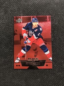 2012-13 UPPER DECK BLACK DIAMOND BRIAN LEETCH LEGENDS TRIPLE RUBY RED #ed 66/100