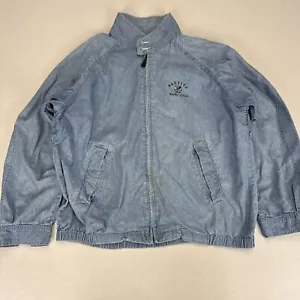 Vintage NAUTICA Harrington Jacket Mens Medium Blue Denim Cotton Yacht Club 90s - Picture 1 of 9