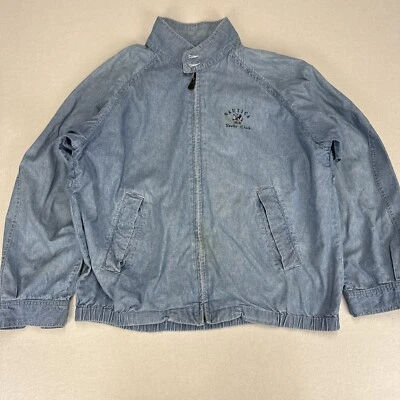 Vintage NAUTICA Harrington Jacket Mens Medium Blue Denim Cotton Yacht Club 90s - Image 1 of 4