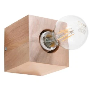 Indoor Wall Lamp ARIZ Wood Natural Wood E27 LED SOLLUX LIGHTING Bedroom NEW - Picture 1 of 8