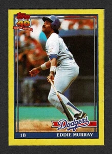 1991 O-Pee-Chee (OPC) MLB Box-Bottom #k Los Angeles Dodgers Eddie Murray, Mt - Foto 1 di 3