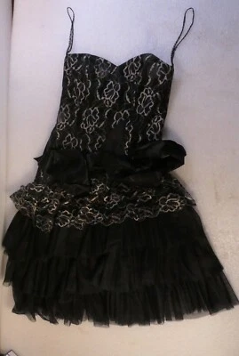 VESTIDO VINTAGE MUJER AÑOS 50 ROCK N ROLL PUNK GASA NEGRO FLORAL TALLA? Foto 1 de 4