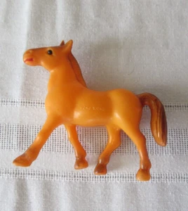 De colección. Hong Kong Caballo de Plástico Color Naranja Caballo de Granja 3.5" JUGUETE - Imagen 1 de 4