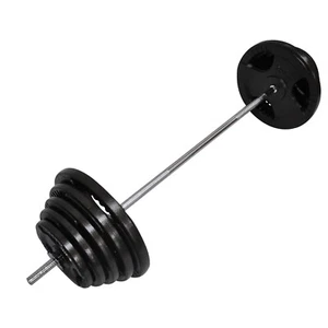 120kg Ez Grip Cast Iron Barbell Weight Set - 150cm Bar + 115kg Iron Weight Plate - Picture 1 of 8