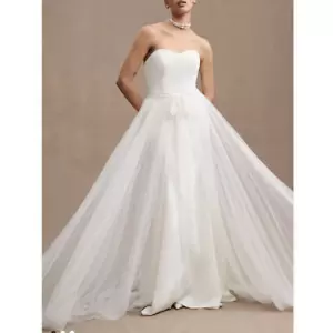 BHLDN Watters Danbury Tulle ALine Bridal Overskirt Mesh 22W Ivory Anthropologie - Picture 1 of 8