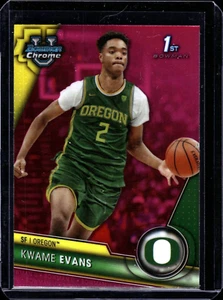 Kwame Evans Oregon 2023-24 Bowman U Chrome #66 Pink Refractor 1st Bowman - Bild 1 von 2