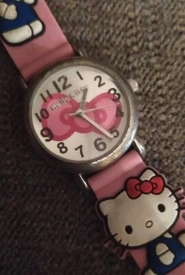 Orologio Polso Hello Kitty Bambina Femminile Sanrio Originale USATO FUNZIONANTE  - Immagine 1 di 4
