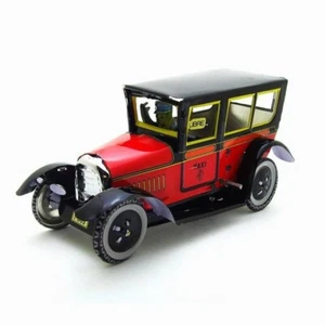 New Red Retro Taxi Wind Up Type Flywheel Drive Assembled Painted Toy By WQURC - Picture 1 of 5