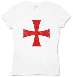 TEMPLAR CROSS I WOMAN T-SHIRT Templi Ordo Red Knights Knight - Picture 1 of 1