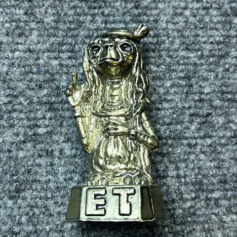 Rare Vintage 1982 E.T. Dressed Halloween Costume Figurine Brass Tone Metal Cover