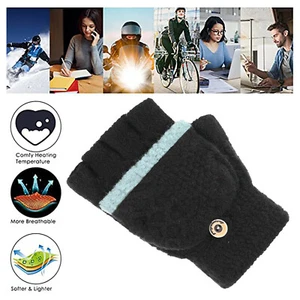 USB Powered Heating Heated Winter Hand Warmer Gloves Washable Unisex Mittens - Picture 1 of 11