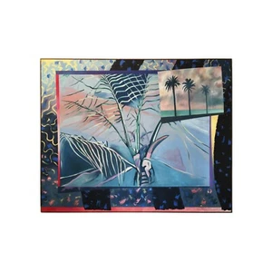 Richard Frank "Palm's Parade" Gemälde Öl auf Leinwand 1980 Memphis Milano Stil - Bild 1 von 12