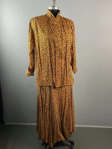 Vintage RUE DE REVES * SOHO NYC 1980's Cheetah 2 PC Skirt & Top * LARGE - Picture 1 of 11