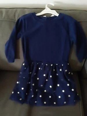 Vestido azul Carter's para niñas talla 6 con estrellas blancas Foto 1 de 4