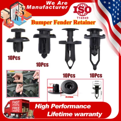 40pcs Car Body Rivet Push Pin Plastic Fastener Retainer Bumper Fender Trim Clips - Image 1 of 4