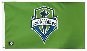 SEATTLE SOUNDERS Huge 3'x5' Official MLS Soccer Team Logo DELUXE 3x5 FLAG - Picture 1 of 1