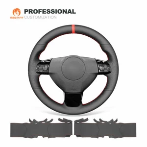 DIY Black Genuine Leather Steering Wheel Cover Wrap for Holden Astra 2004-2009 - Imagen 1 de 10
