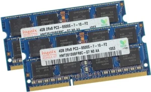 8GB 2x 4GB DDR3 Hynix Ram Memory 1066 Mhz 1067 Mhz Notebook, Laptop Pc-8500 - Picture 1 of 1