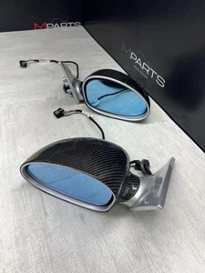 01-06 BMW E46 M3 Side View Door Mirrors Pair Carbon Fiber / Titanium Silver - Picture 1 of 14