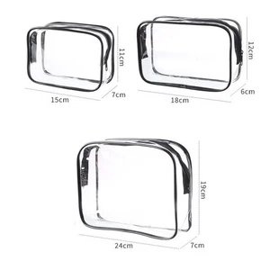 Clear Toiletry Bag TSA Approved Water resistant Travel Makeup Bags Organizer US - Picture 1 of 18