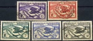 Neukaledonien 1938 Flugzeug über Pazifik gebraucht SC# C1-C4, C6) - Bild 1 von 1